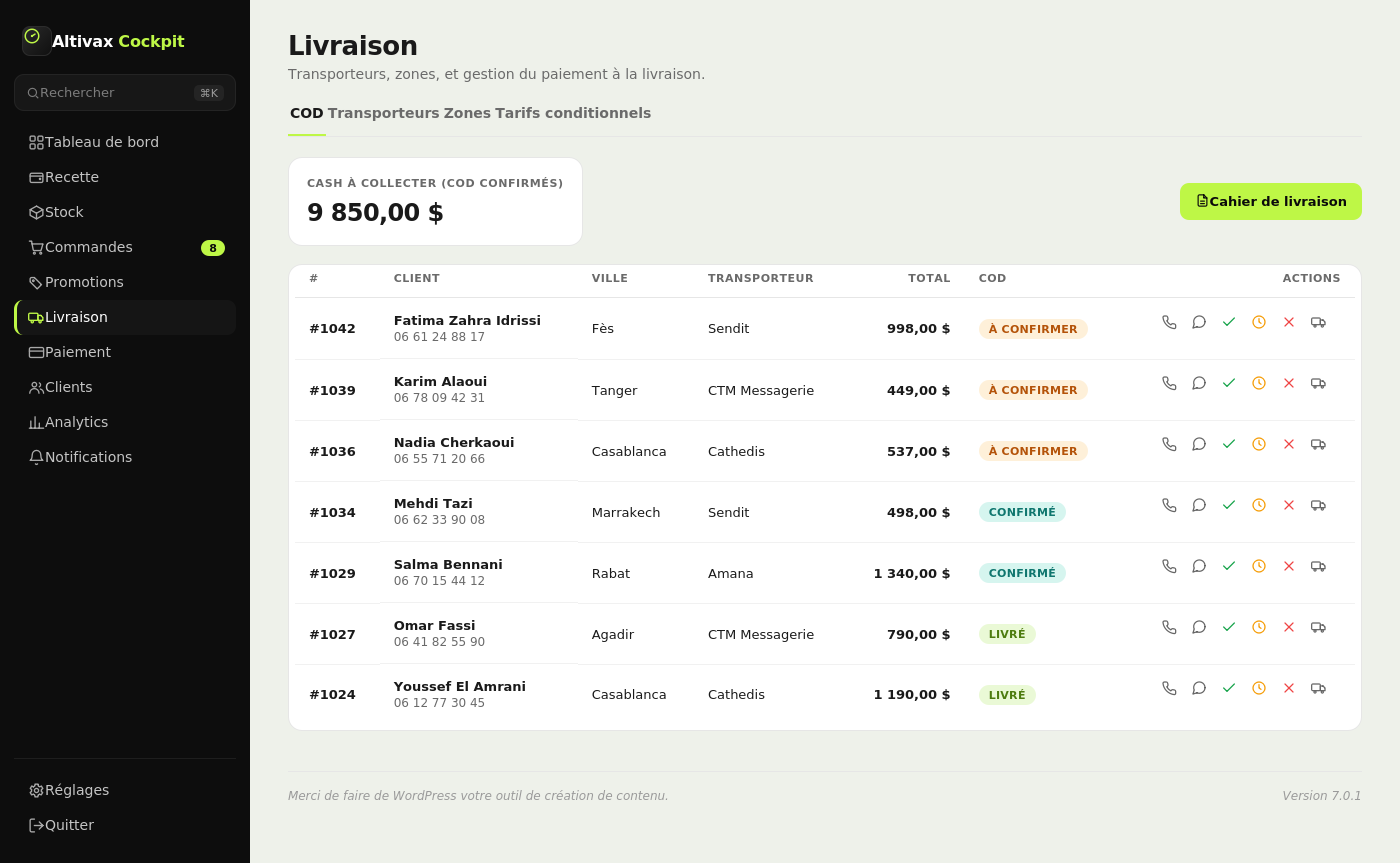 Module Livraison